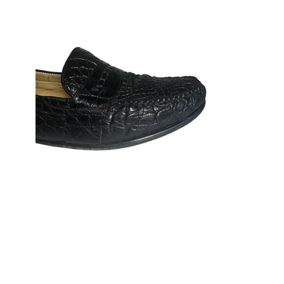 Alan Payne Genuine Crocodile Penny Loafers Shoes Saddle Brown Men\'s 10